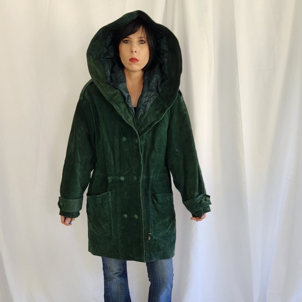 90s‎ Green Suede Oversize Jacket